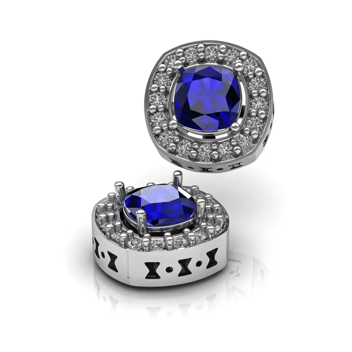 BLUE MAJESTY SAPPHIRE STUDS Prata Jewlz