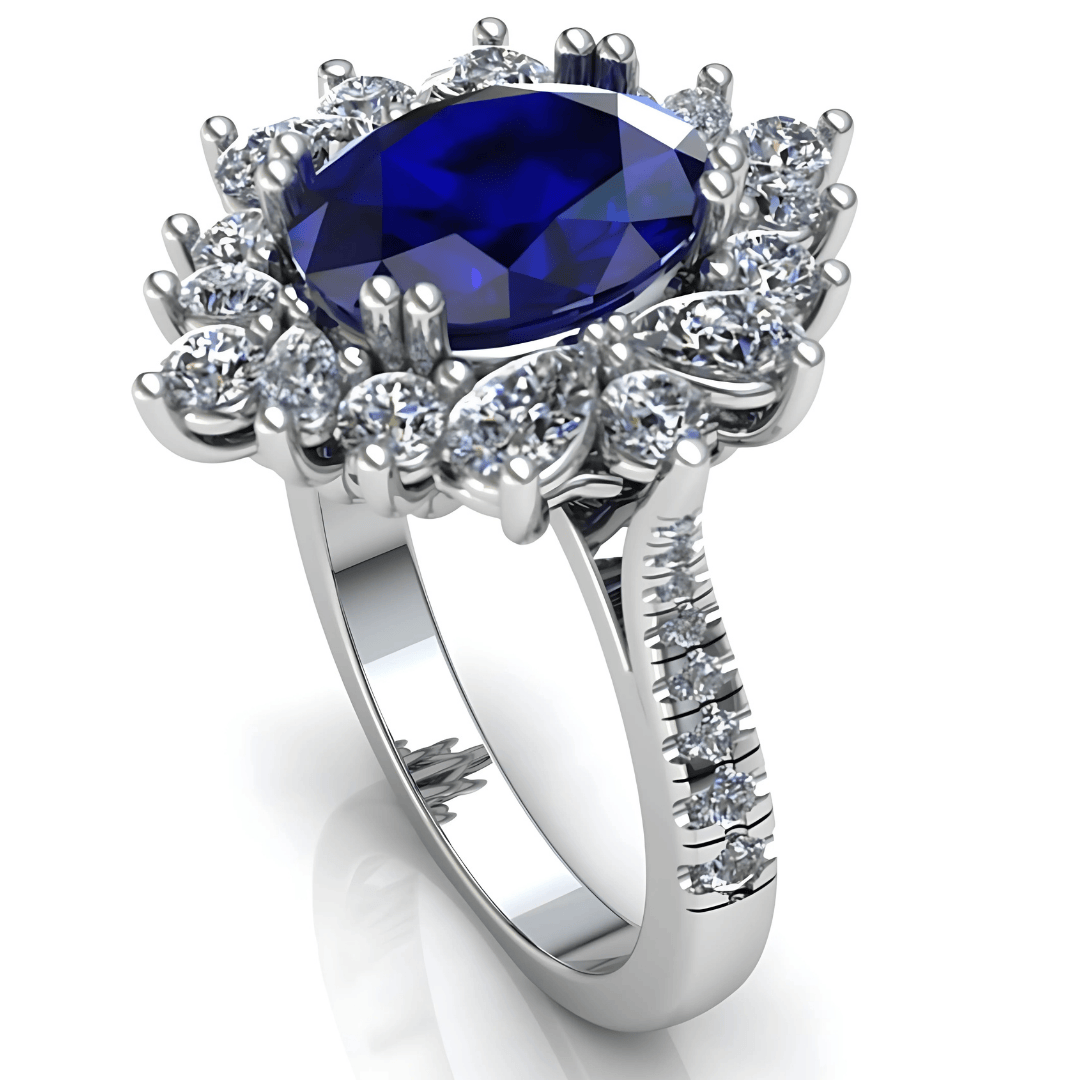 Blue Radiance Ring Prata Jewlz