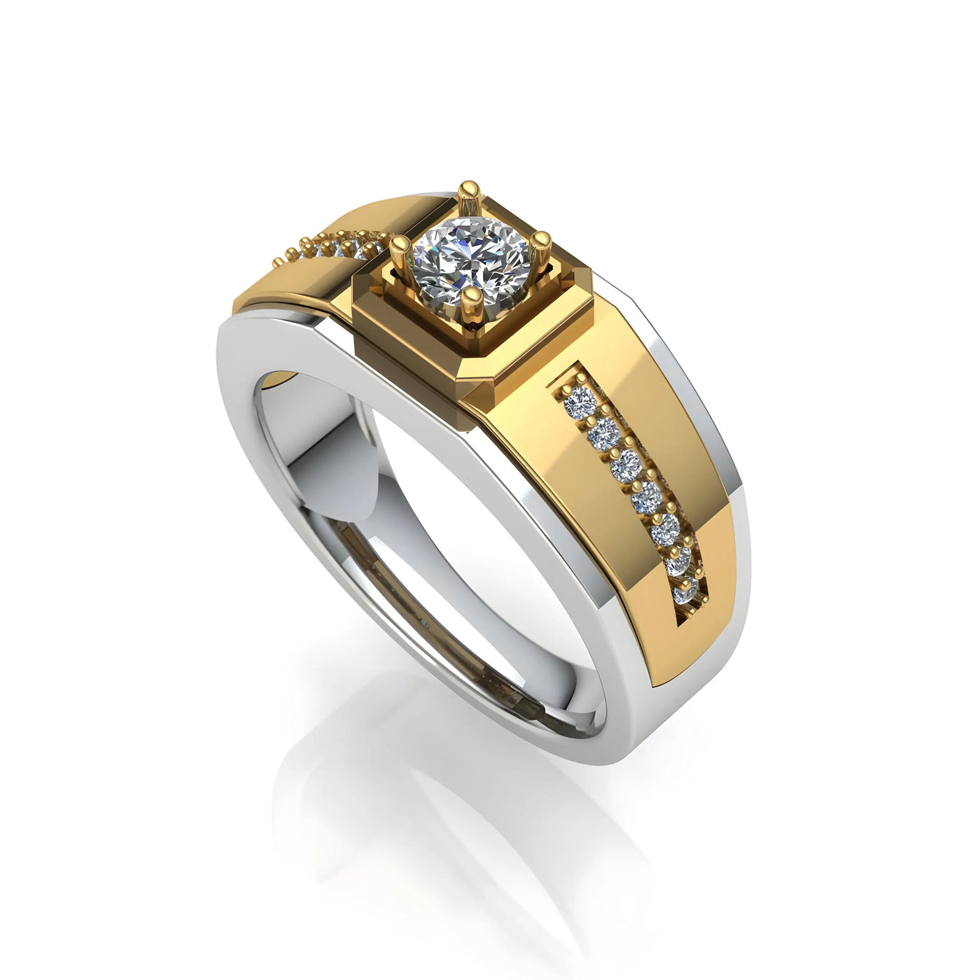 DIVINE SOLITAIRE RING FOR MEN PRATA JEWLZ
