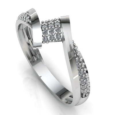 Diamond Weave Ring Prata Jewlz
