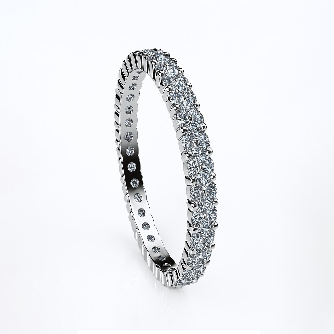 DIAMOND STUDDED MOISSANNITE WEDDING BANGLE Prata Jewlz
