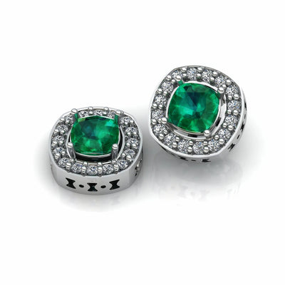 GREEN MAJESTY STUDS Prata Jewlz