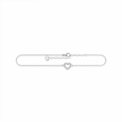 Heart’s Charm Anklet Prata Jewlz