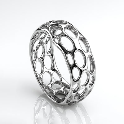 HONEYCOMB LUXE SILVER CUFF Prata Jewlz