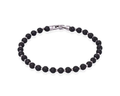 LAVA BEADED SILVER BRACELET Prata Jewlz