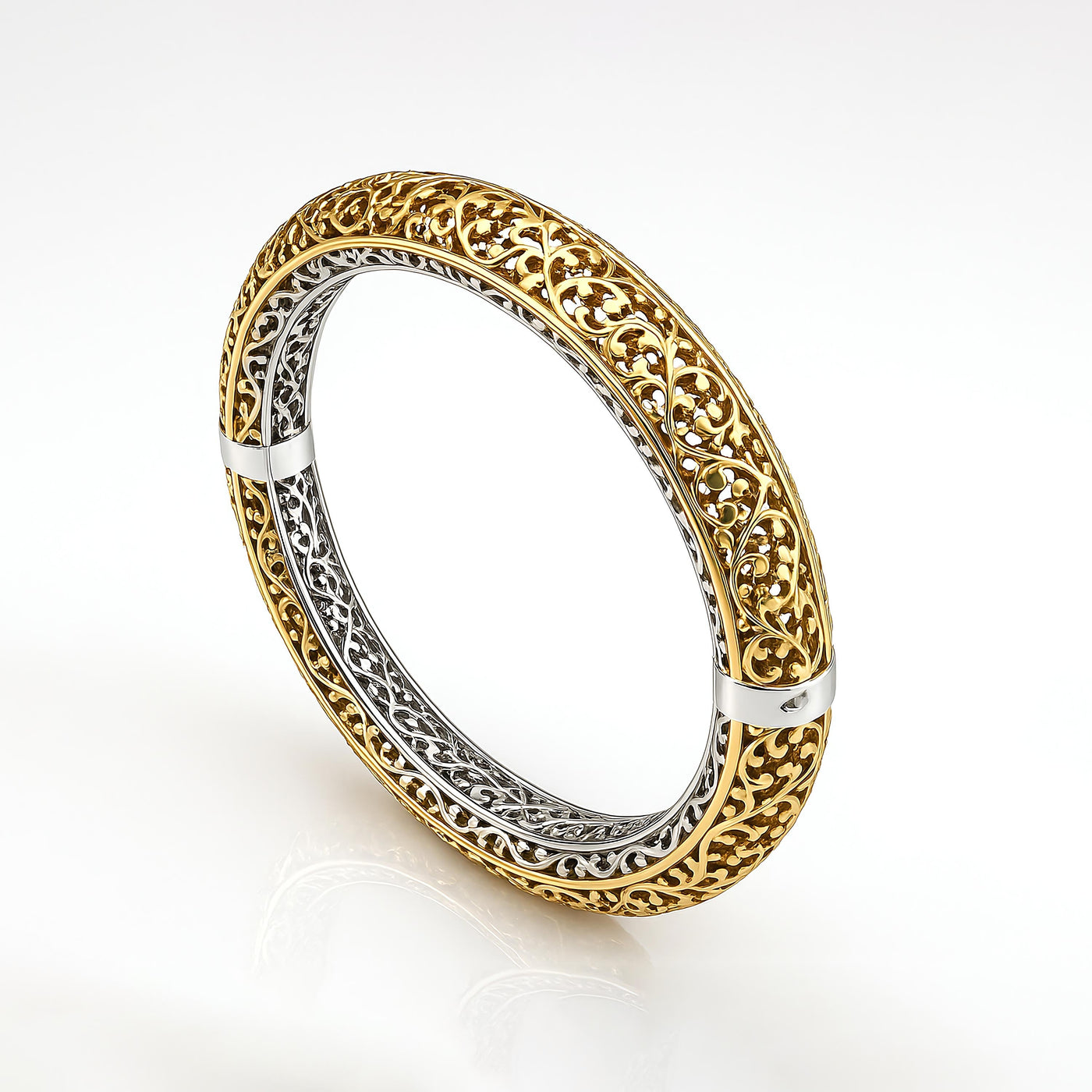 ROYAL FILIGREE DUAL TONE BANGLE Prata Jewlz