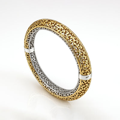 ROYAL FILIGREE DUAL TONE BANGLE Prata Jewlz