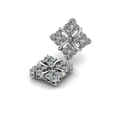 SHINNING SQUARE STUDS Prata Jewlz