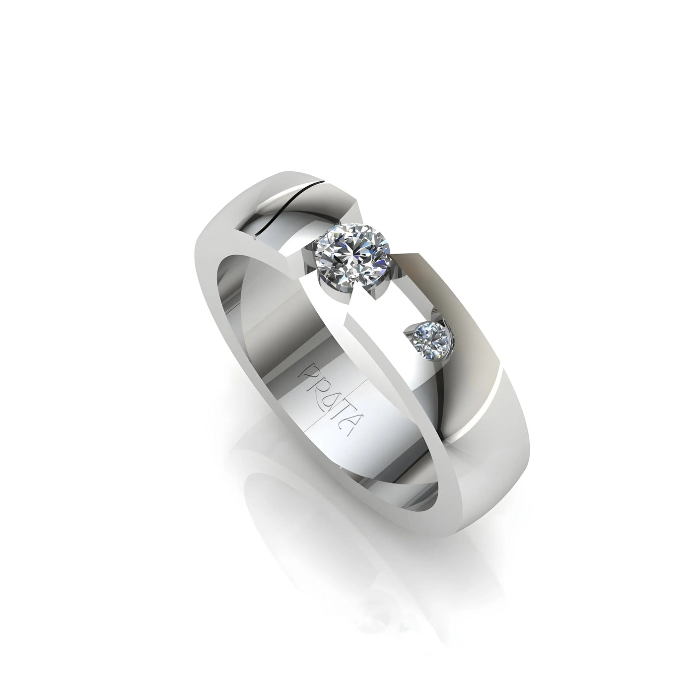 TWOFOLD ZIRCON MENS RING PRATA JEWLZ