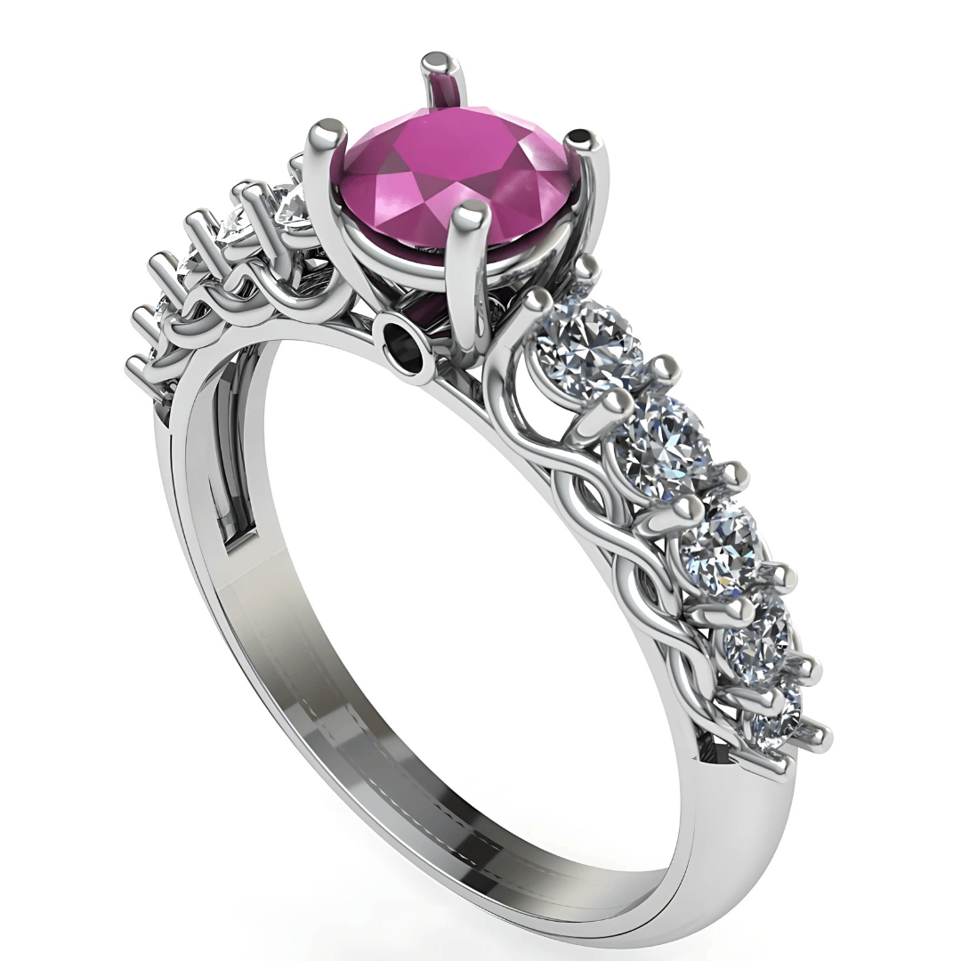 Twilight Pink Ring Prata Jewlz