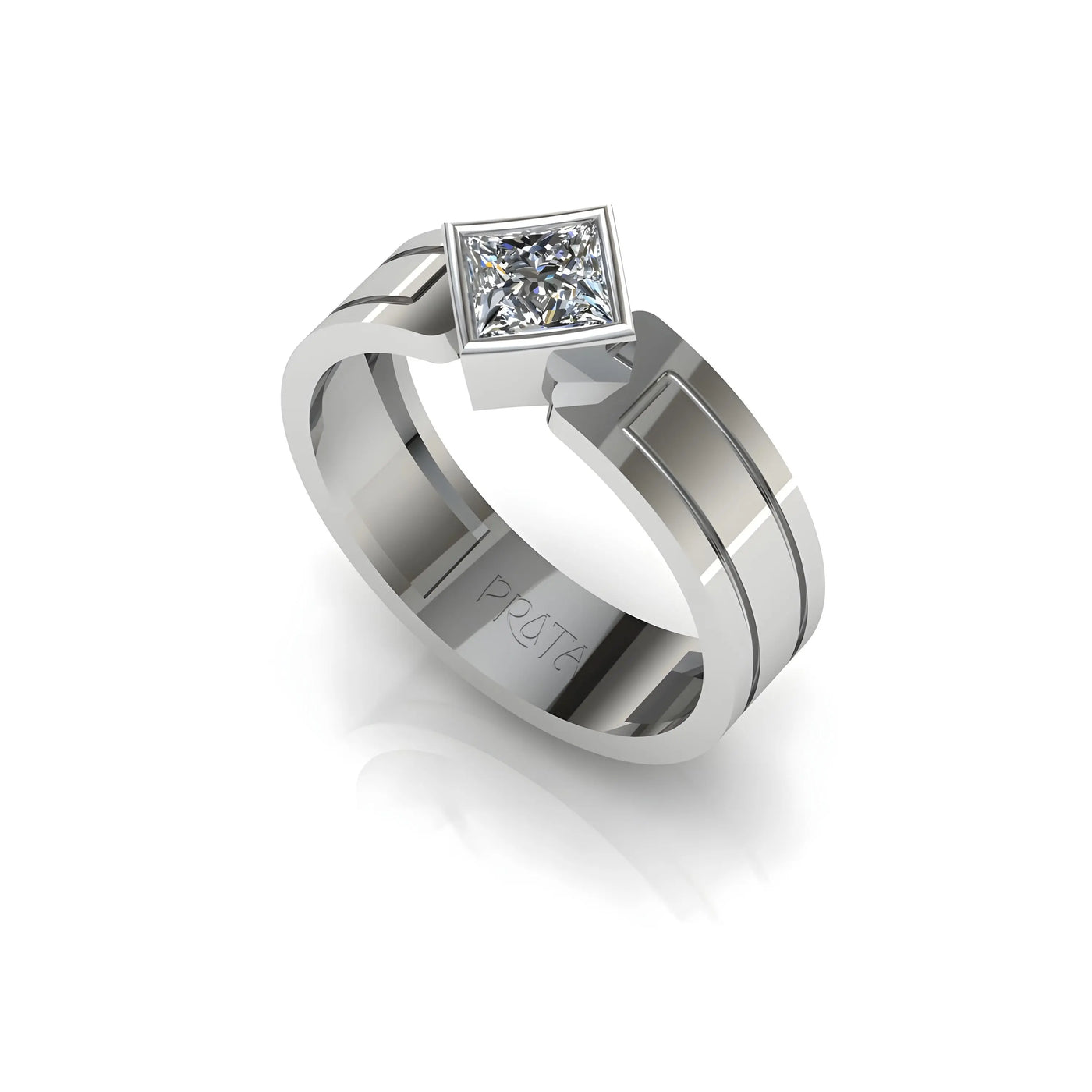 VERTEX SQUARE MOISSANITE RING PRATA JEWLZ