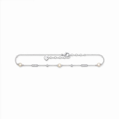 Zirconia Beads Anklet Prata Jewlz