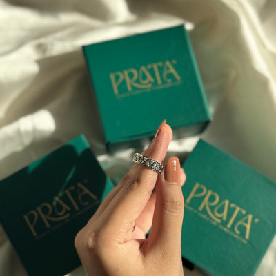 Heart‑Shaped Diamond Band Prata Jewlz