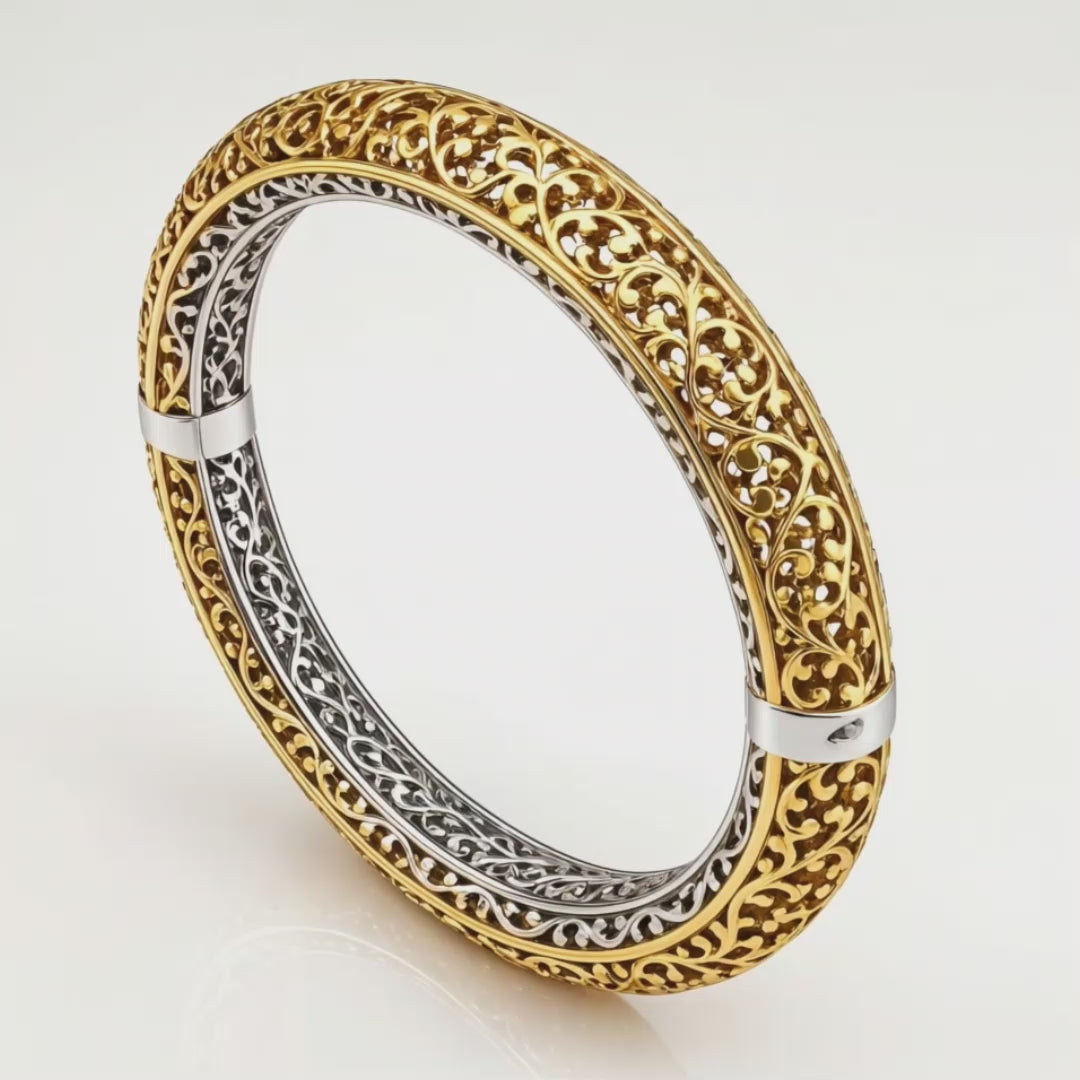 ROYAL FILIGREE DUAL TONE BANGLE